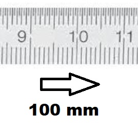 HORIZONTAL FLEXIBLE RULE CLASS II LEFT TO RIGHT 100 MM SECTION 13x0,5 MM<BR>REF : RGH96-G2100B050